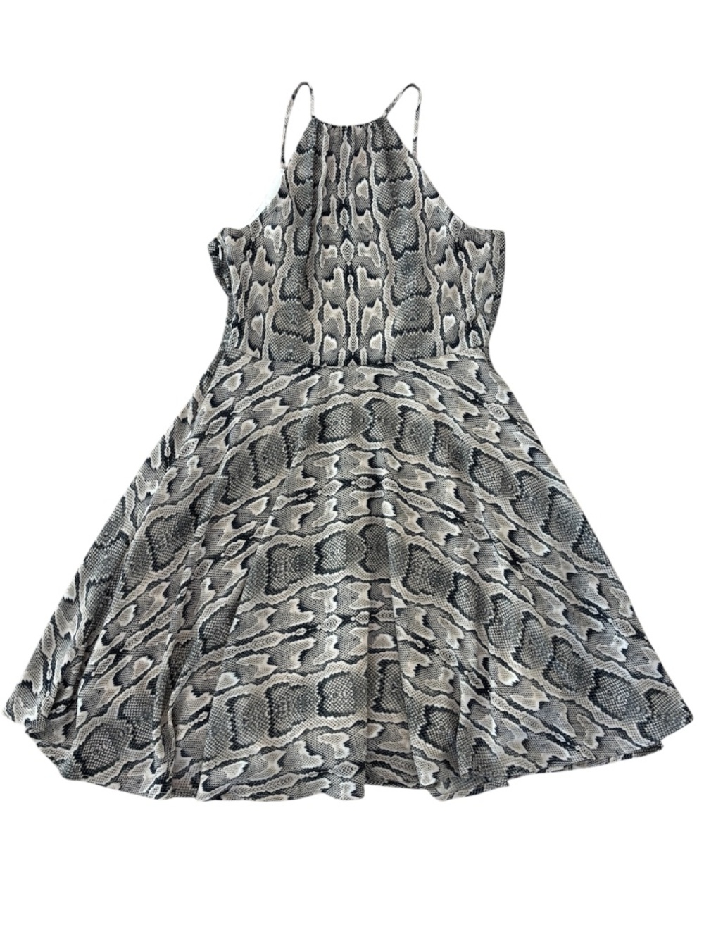 Express Halter Slip Dress - Cream & Black Snakeskin Print Size 4 - Picture 3 of 8